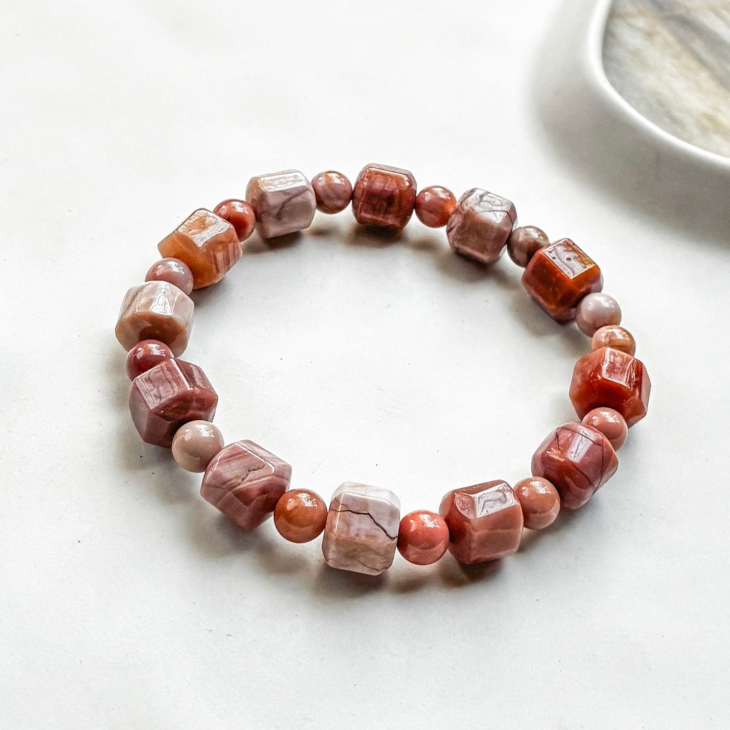Pink Mango Alashan Agate Cube 9mm