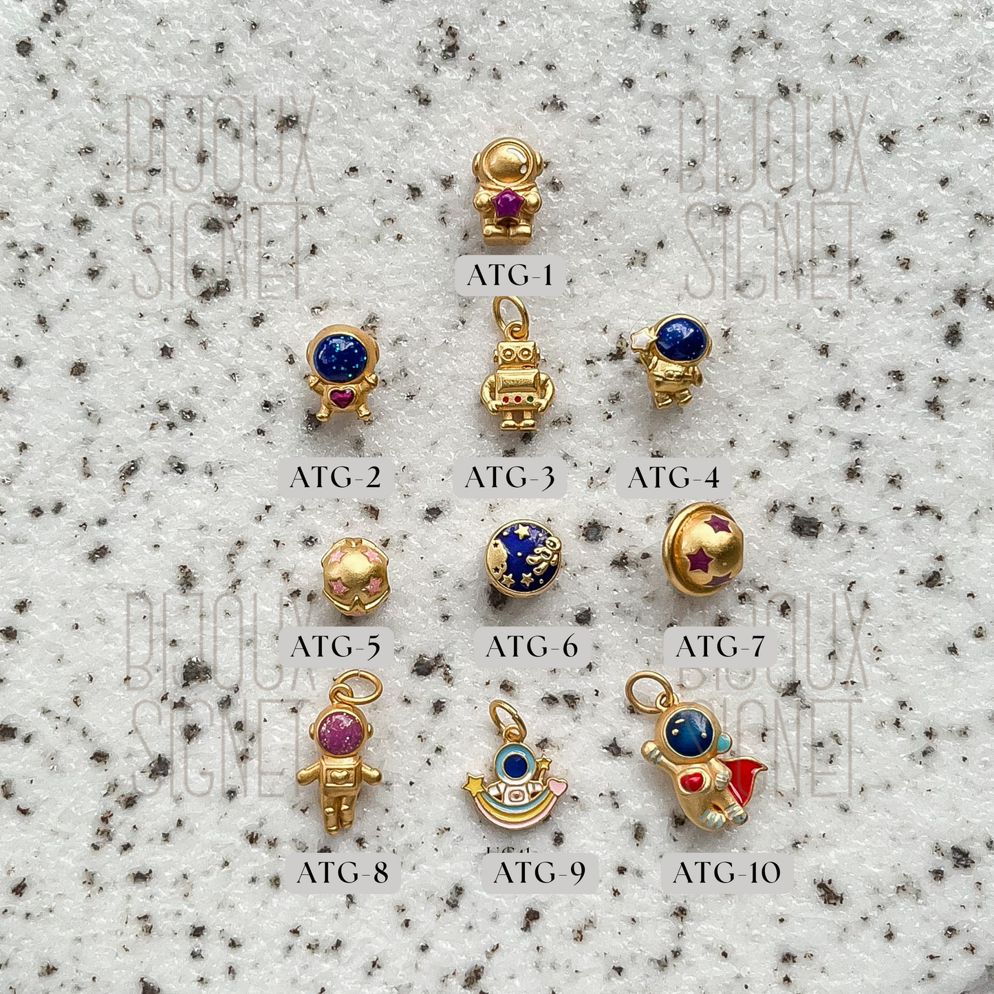 Gold Plated Charms - Astronaut Set