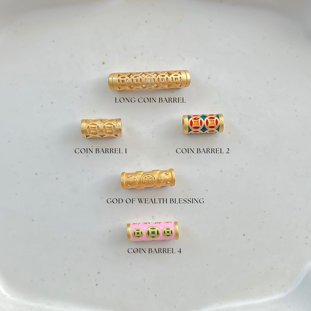 Gold Plated Wealth Charms - Coin Barrel