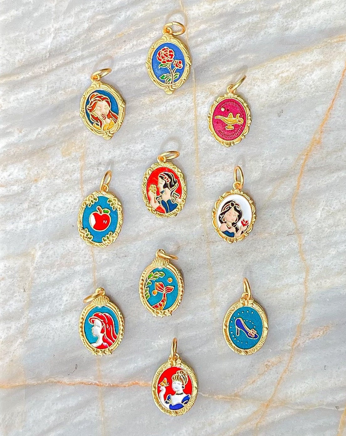 Gold Plated Charms - Disney Princess Cameo