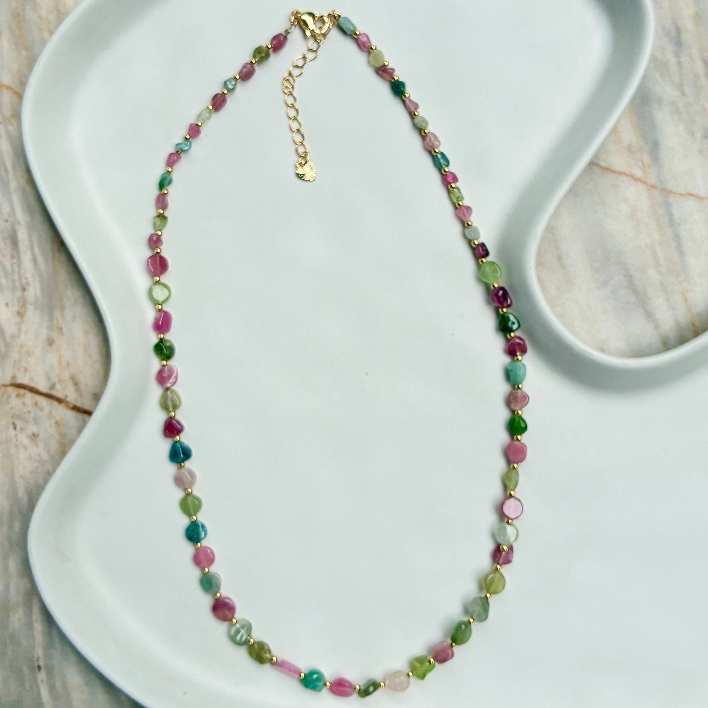 Rainbow Shield v4 [Mixed Tourmaline Necklace Pebble]