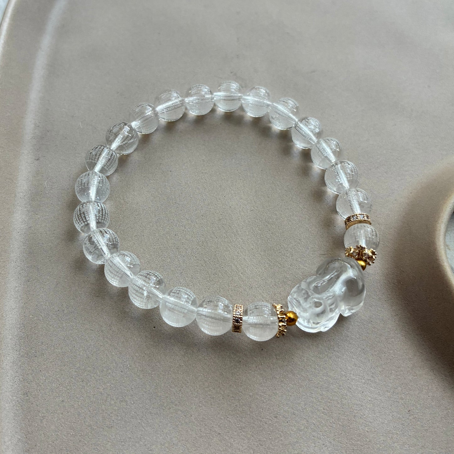 Clear Quartz Pixiu - Heart Sutra