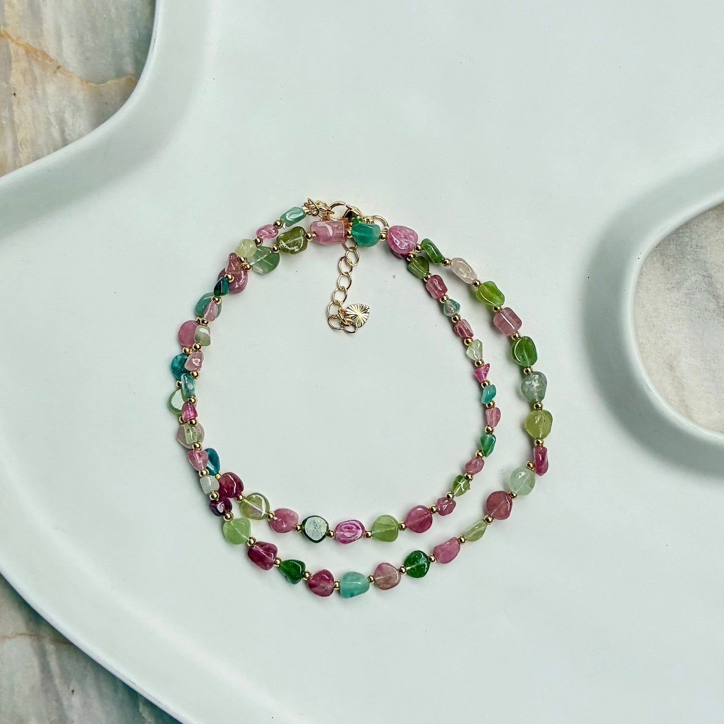 Rainbow Shield v4 [Mixed Tourmaline Necklace Pebble]