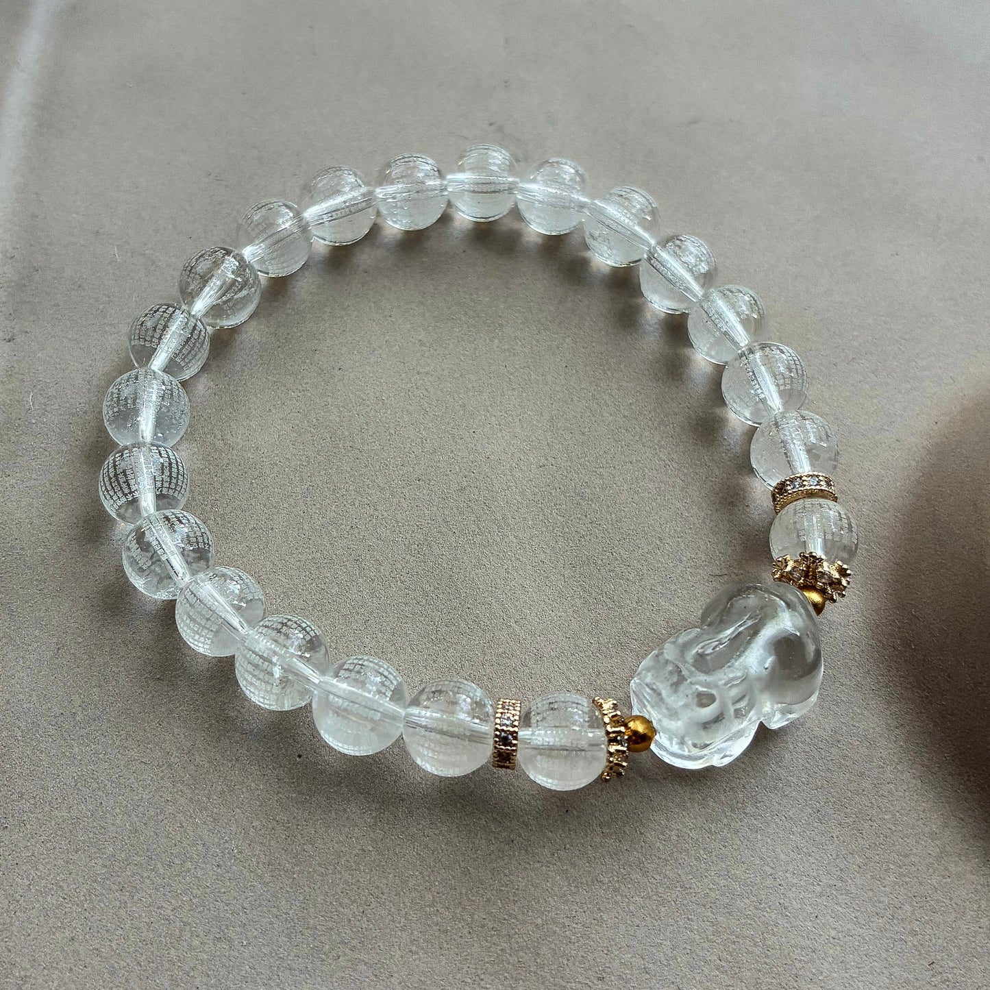 Clear Quartz Pixiu - Heart Sutra