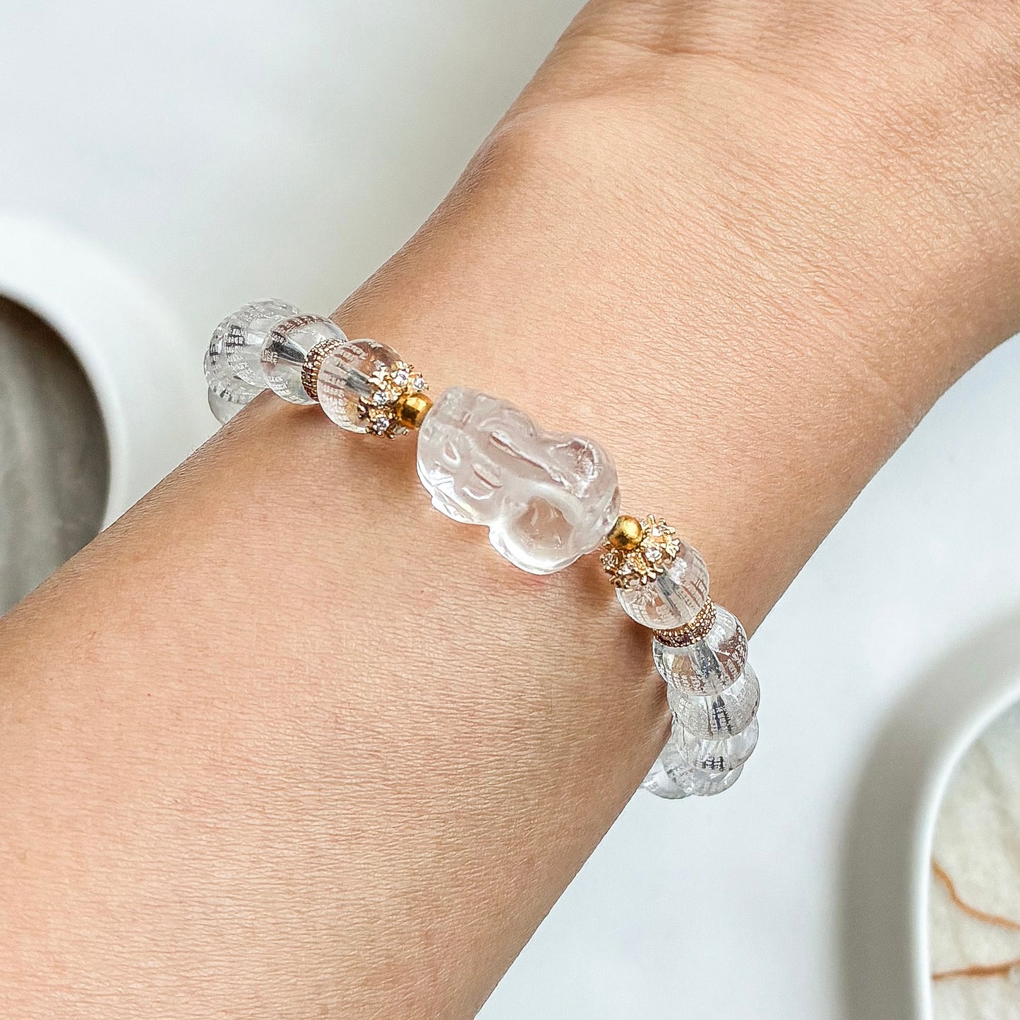Clear Quartz Pixiu - Heart Sutra