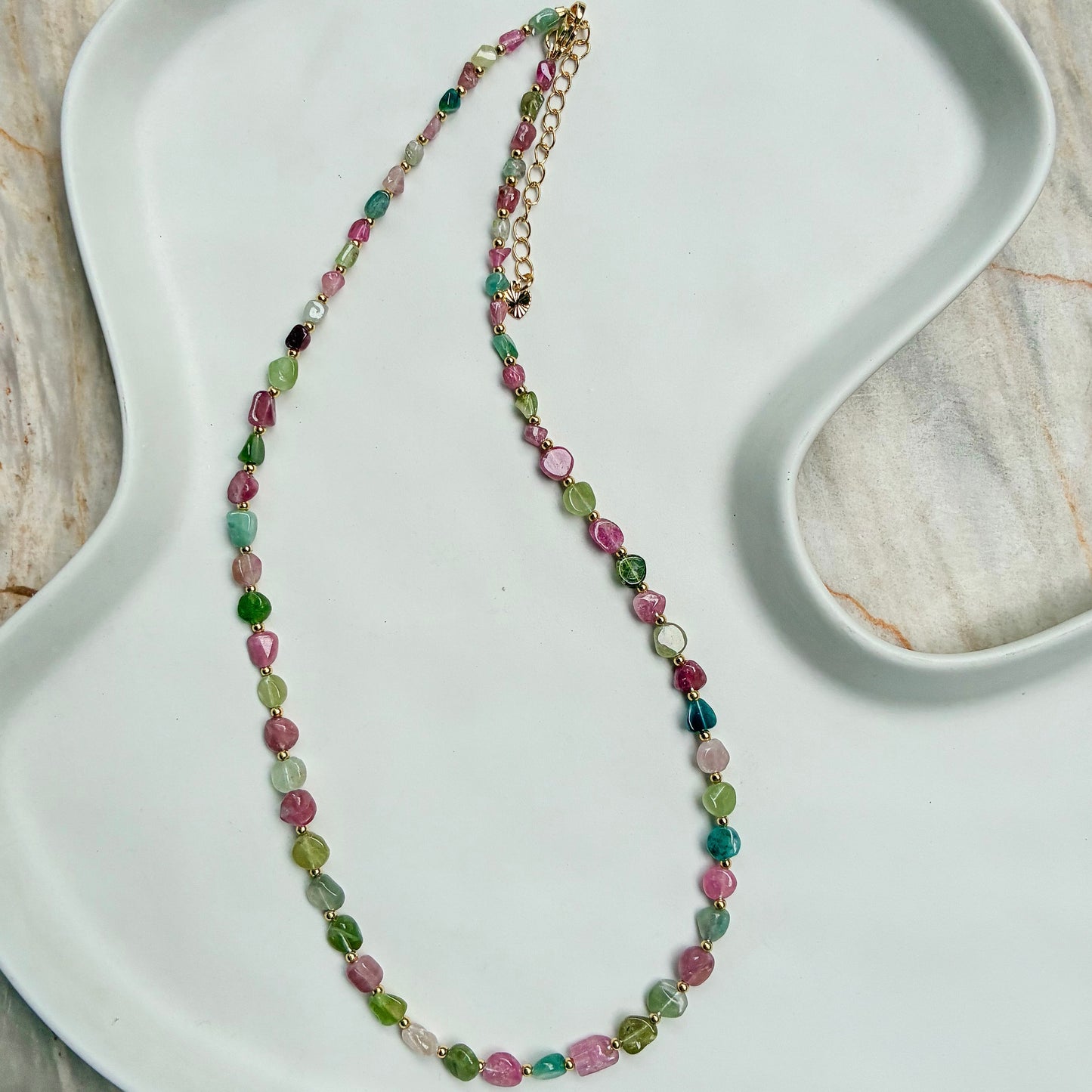 Rainbow Shield v4 [Mixed Tourmaline Necklace Pebble]