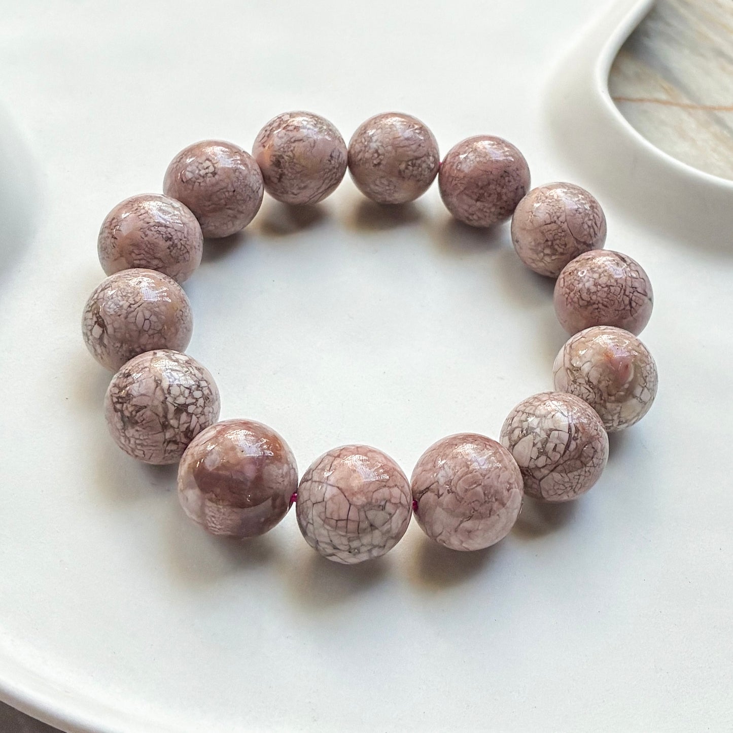 Pink Druzy Alashan Agate 16mm