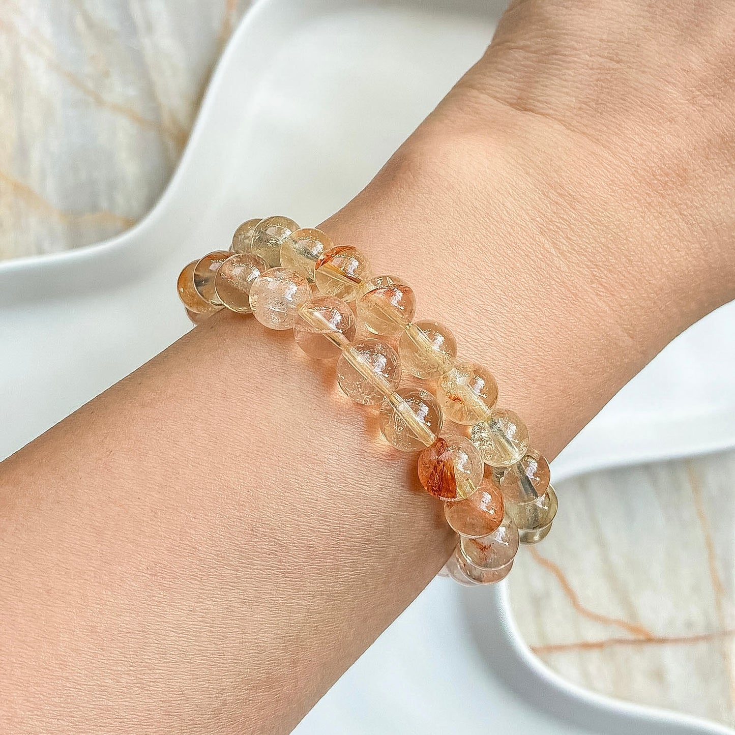 Citrine Fire Quartz Symbiosis