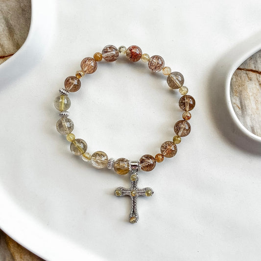 Radiant Devotion Rosary Bracelet [Faith, Divine Alignment, Abundance ]