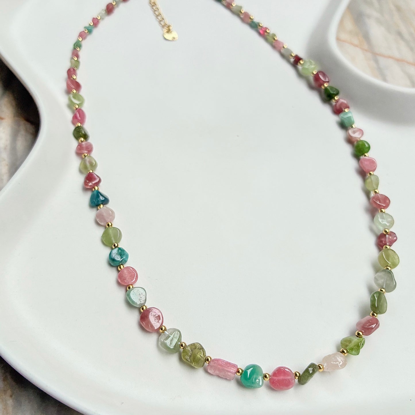 Rainbow Shield v4 [Mixed Tourmaline Necklace Pebble]