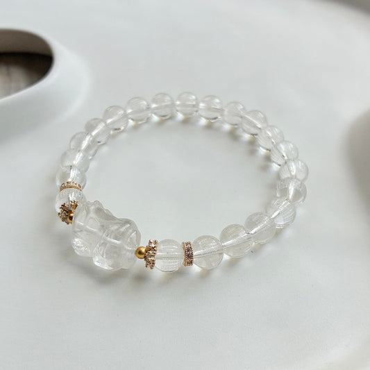 Clear Quartz Pixiu - Heart Sutra