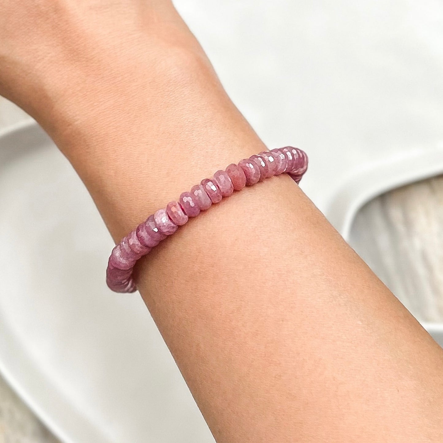 Purple Ruby Faceted Rondelle