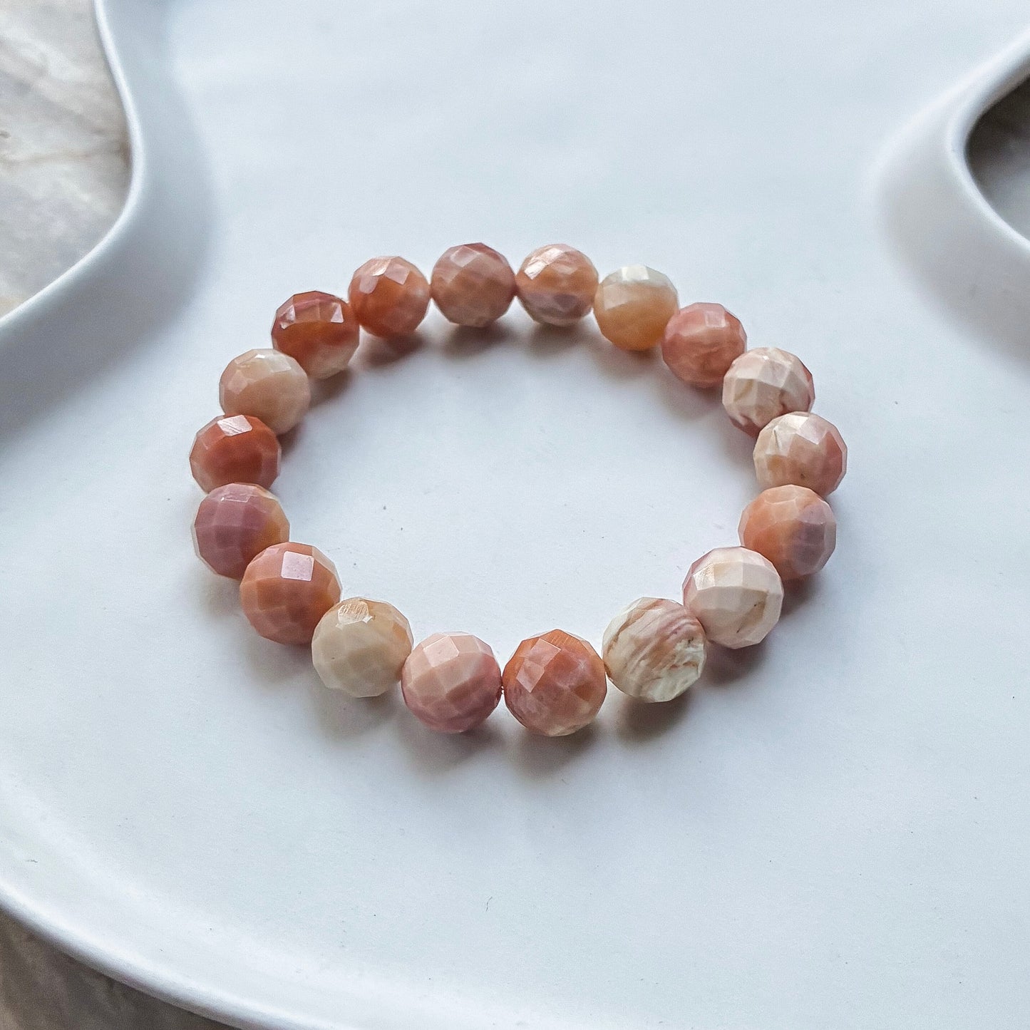 Faceted Peach Alashan Agate 10mm
