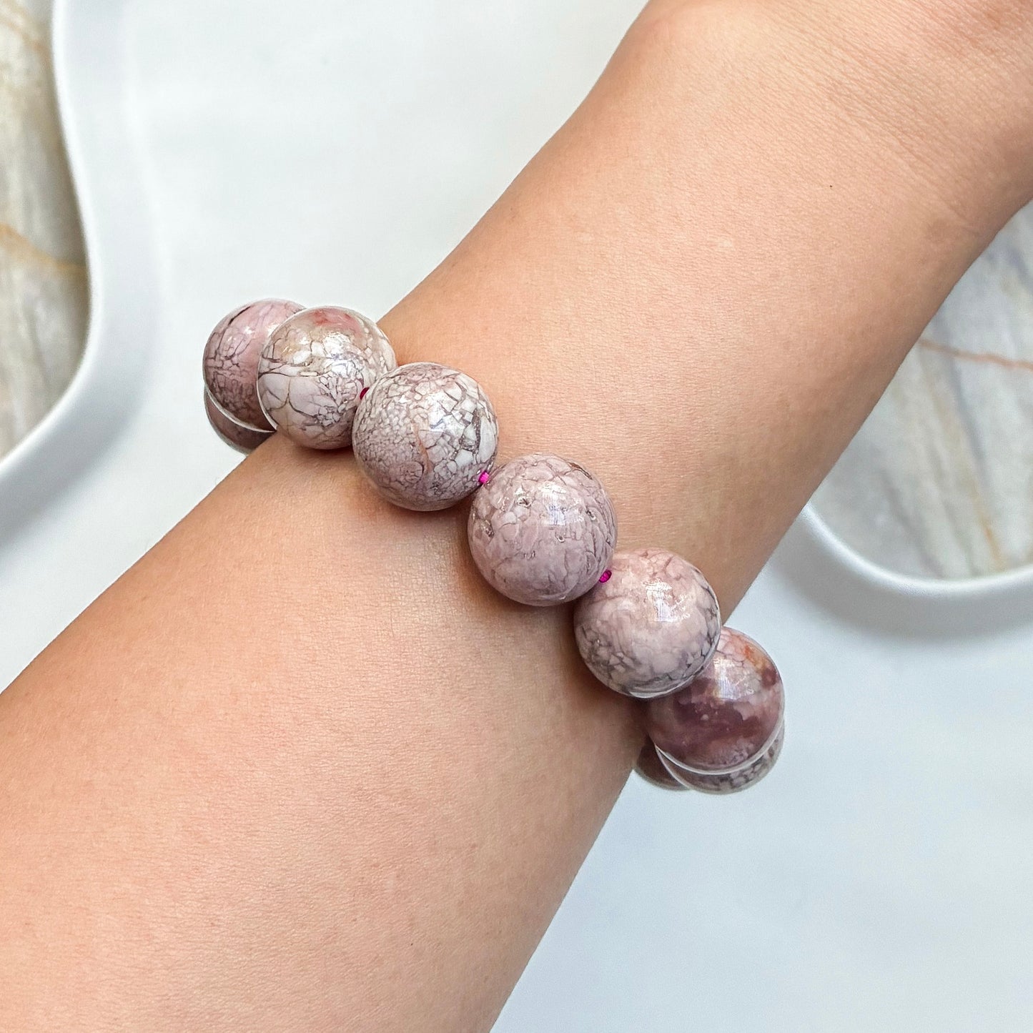 Pink Druzy Alashan Agate 16mm