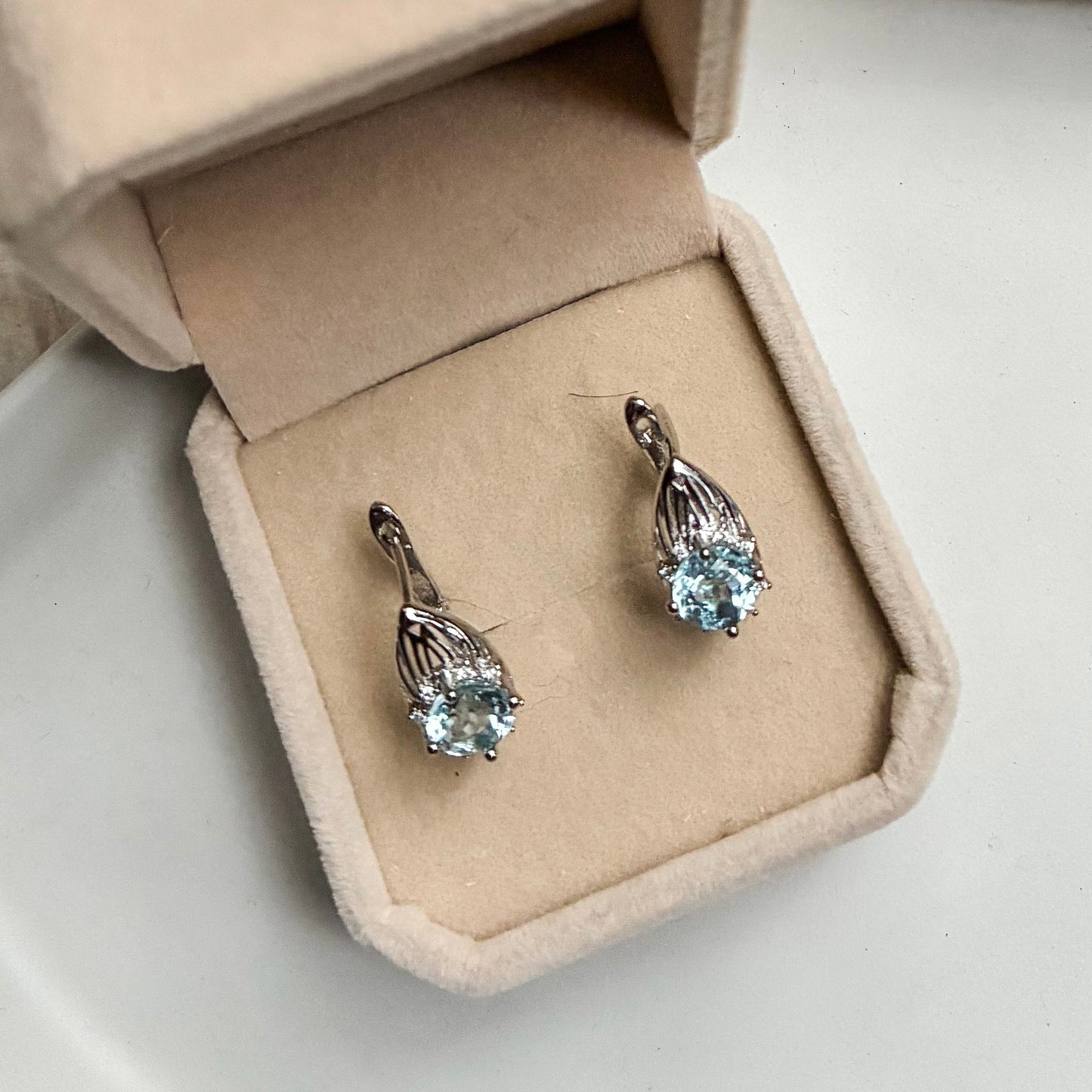 Topaz Hoop Earrings [S925]
