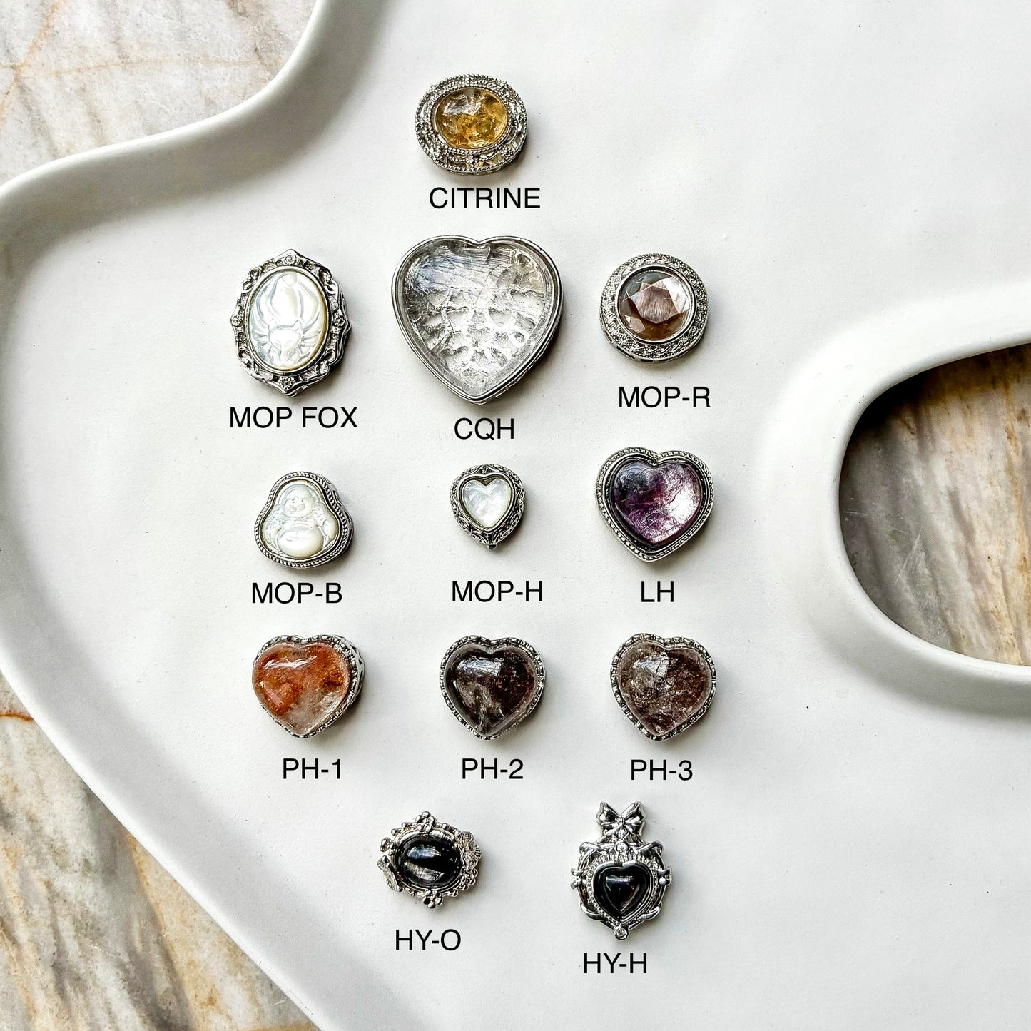 Encased Crystal Charms Set 1