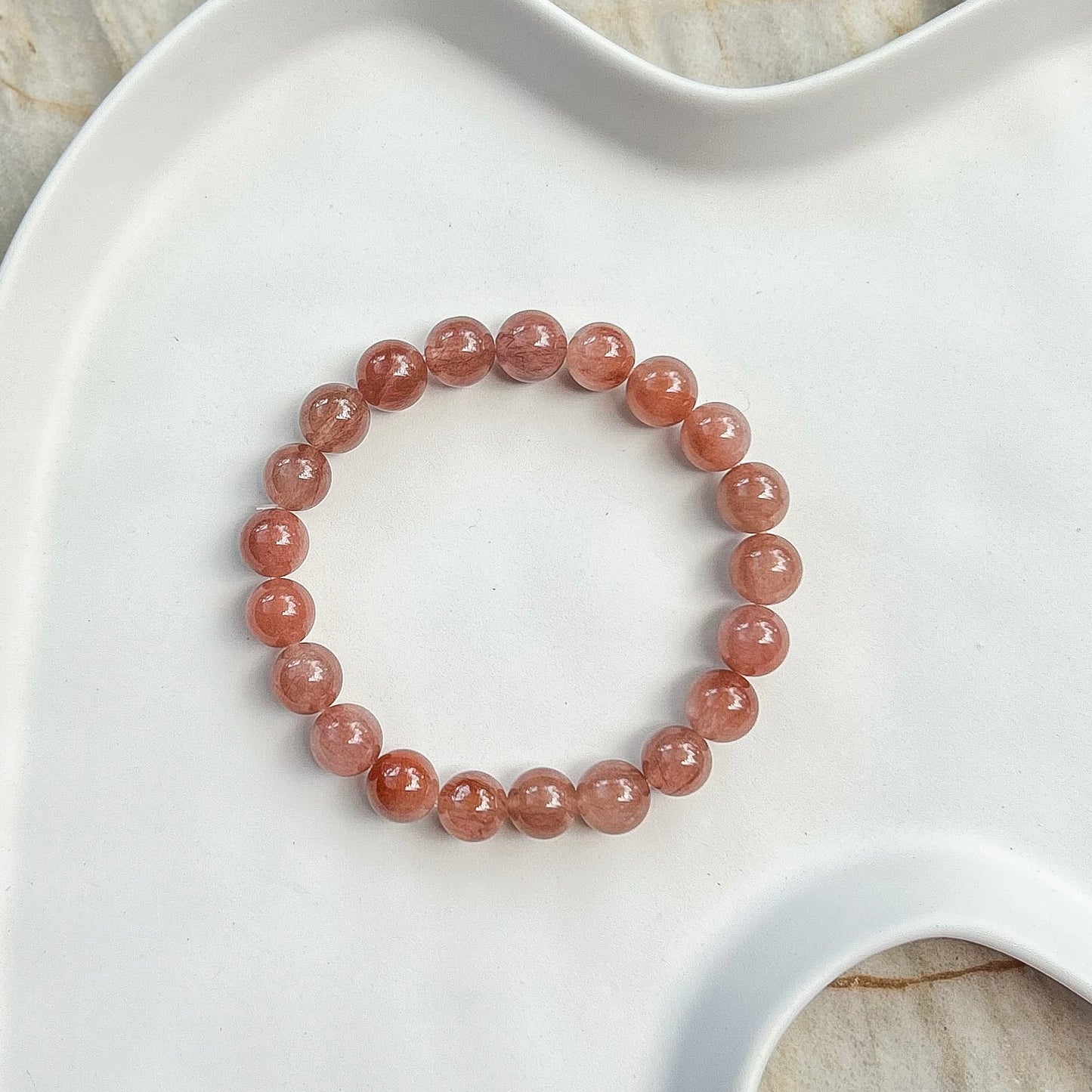 Pink Rabbit Hair Quartz 8mm