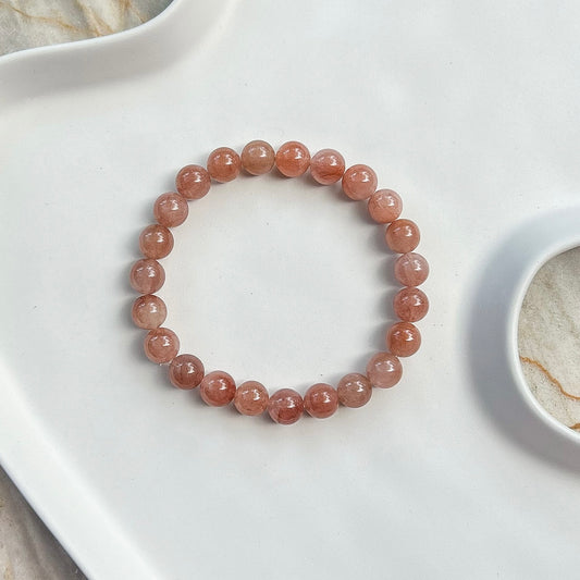 Pink Rabbit Hair Quartz 8mm