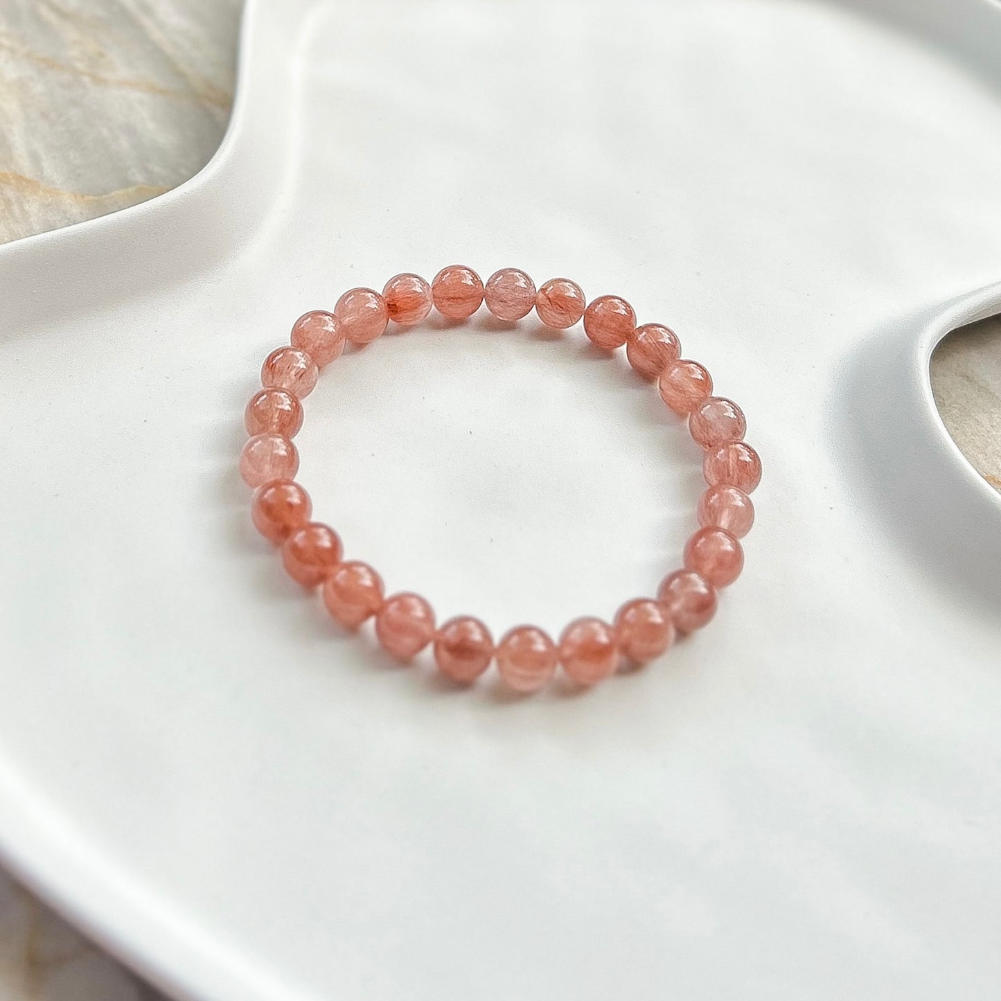 Pink Rabbit Hair Quartz 8mm