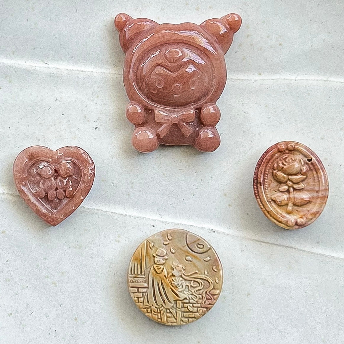 Alashan Agate Statement Charms (Set 5)