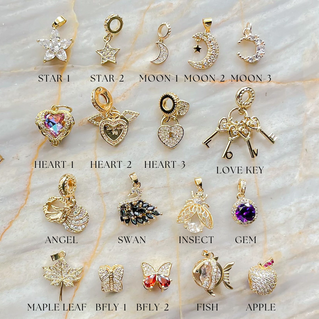 Star, Moon, Heart & Nature Charms