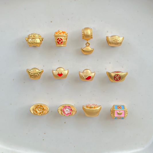 Gold Plated Wealth Charms - Ingot
