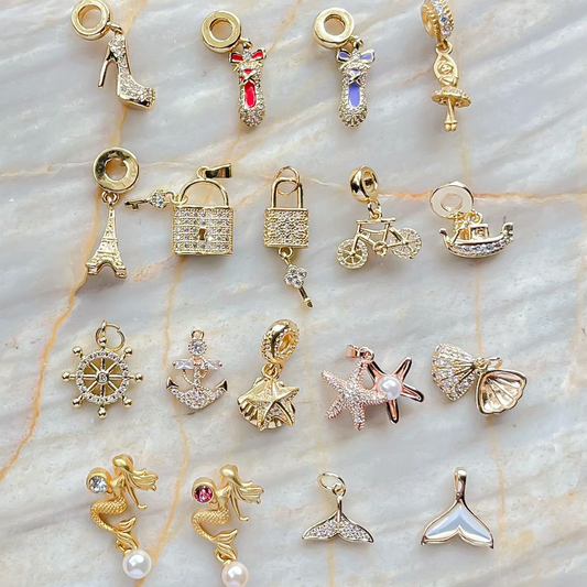 Ballet, Travel, Mermaid Zircon Charms