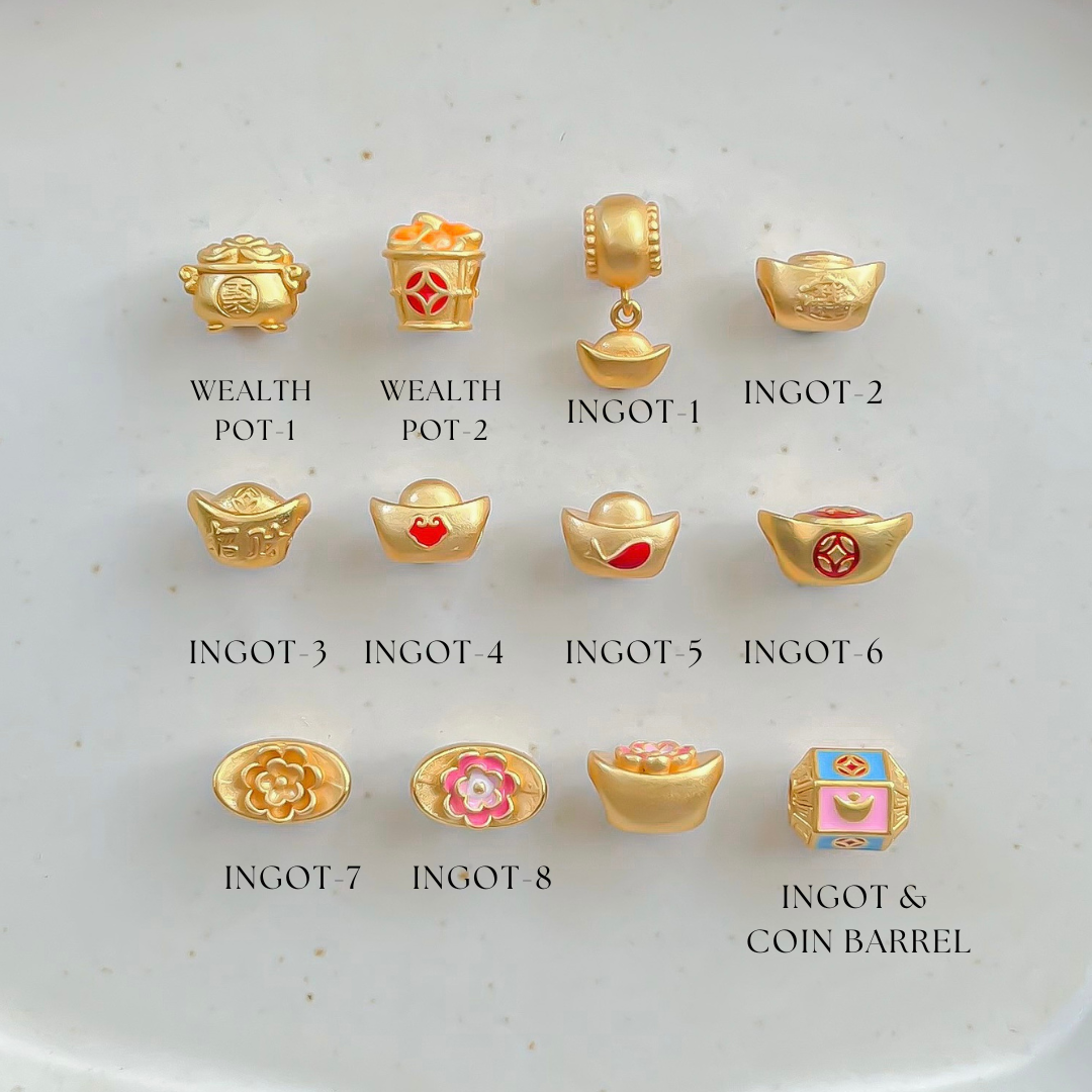 Gold Plated Wealth Charms - Ingot
