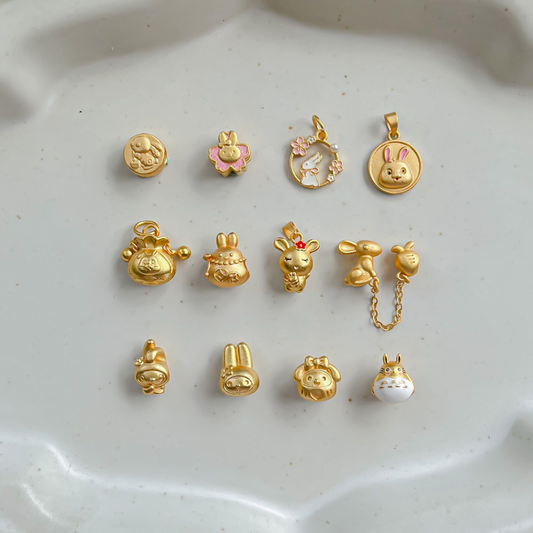 Gold Plated Rabbit Charms