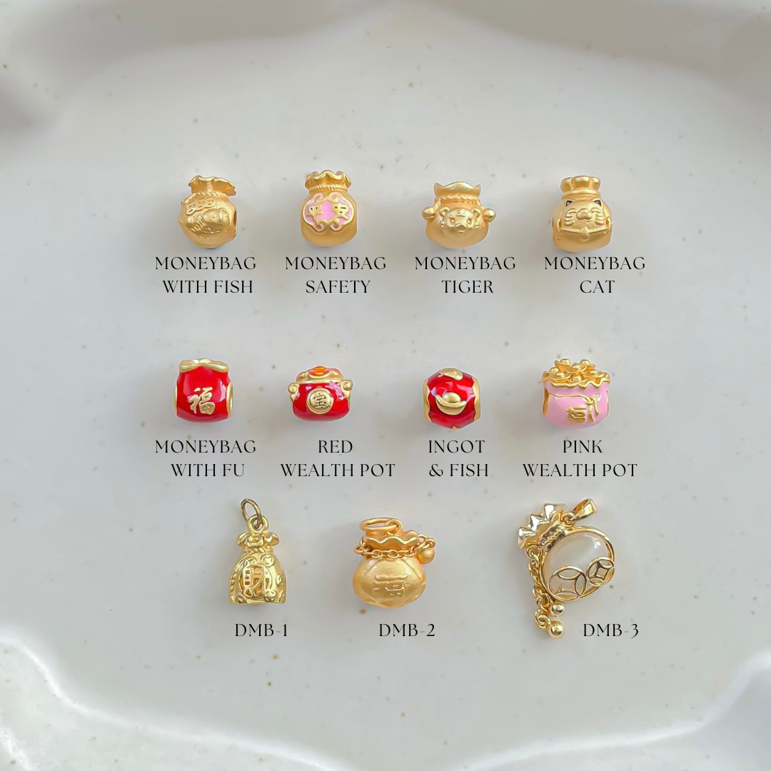 Gold Plated Wealth Charms - Money Bag