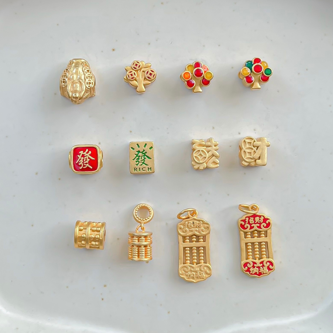 Gold Plated Wealth Charms - Wealth Symbols 1