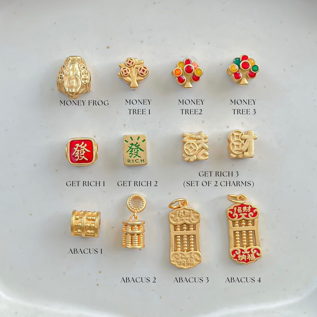 Gold Plated Wealth Charms - Wealth Symbols 1