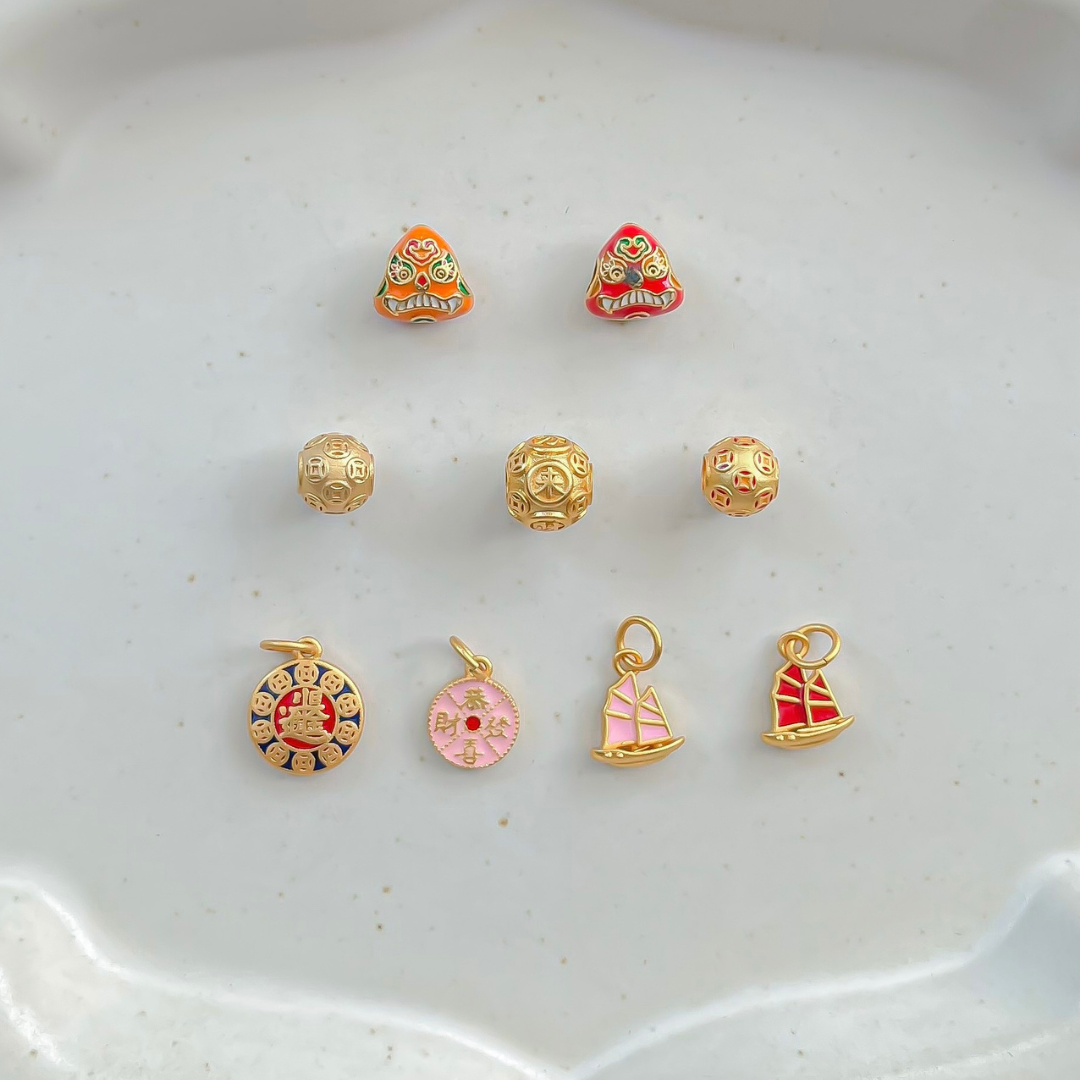 Gold Plated Wealth Charms - Wealth Symbols 2