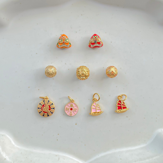 Gold Plated Wealth Charms - Wealth Symbols 2