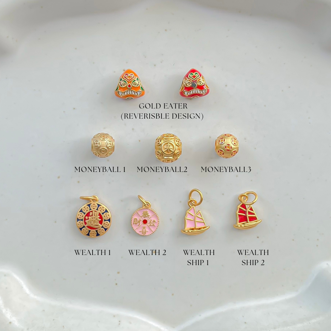 Gold Plated Wealth Charms - Wealth Symbols 2