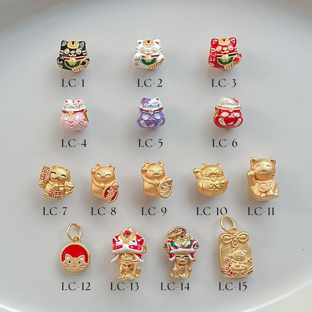 Gold Plated Charms - Lucky Cat (Maneki neko)
