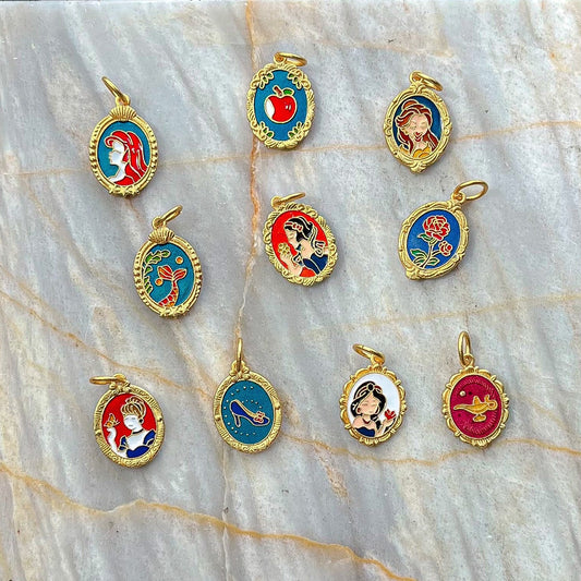 Gold Plated Charms - Disney Princess Cameo