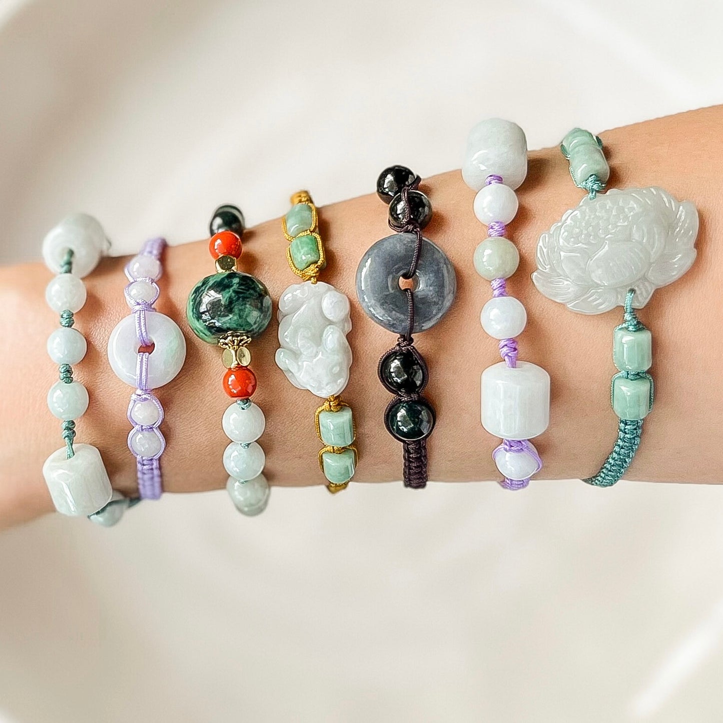 Handmade Braided Rope Jade Bracelet