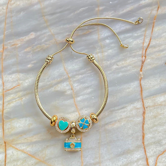 Love, Focus and Luck Slider Bracelet