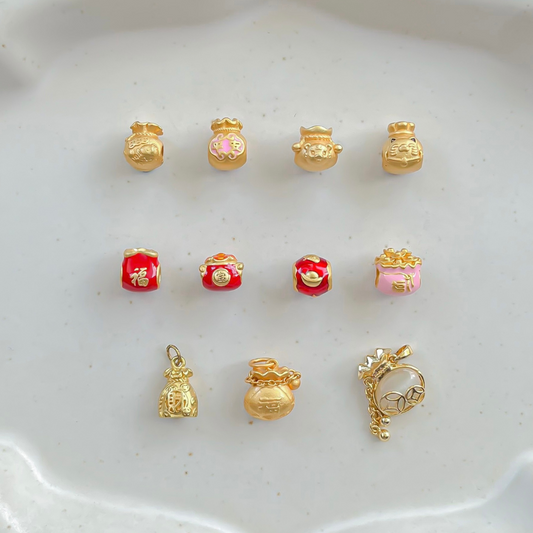Gold Plated Wealth Charms - Money Bag
